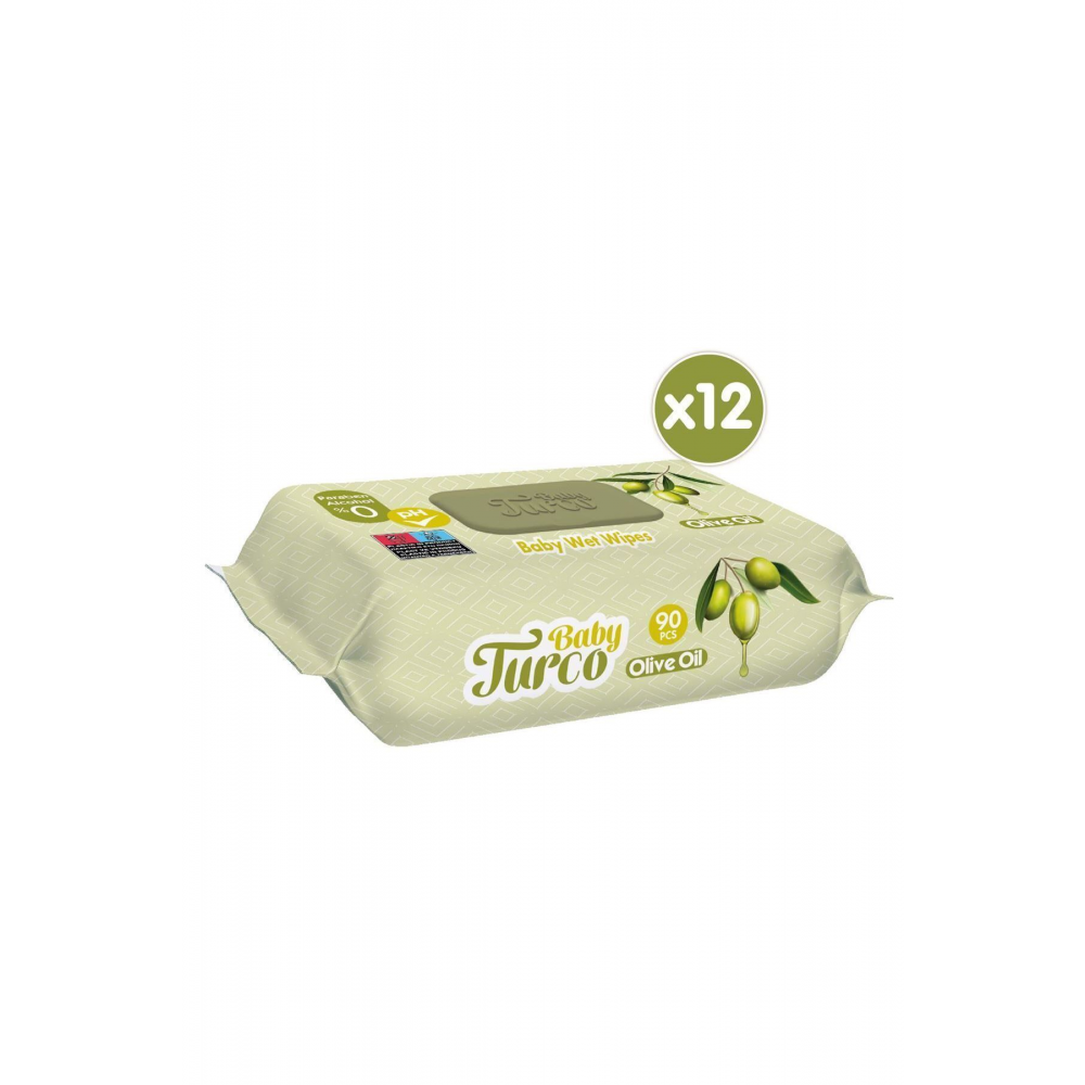 Zeytinyağlı Islak Bebek Havlusu 12x90 Adet