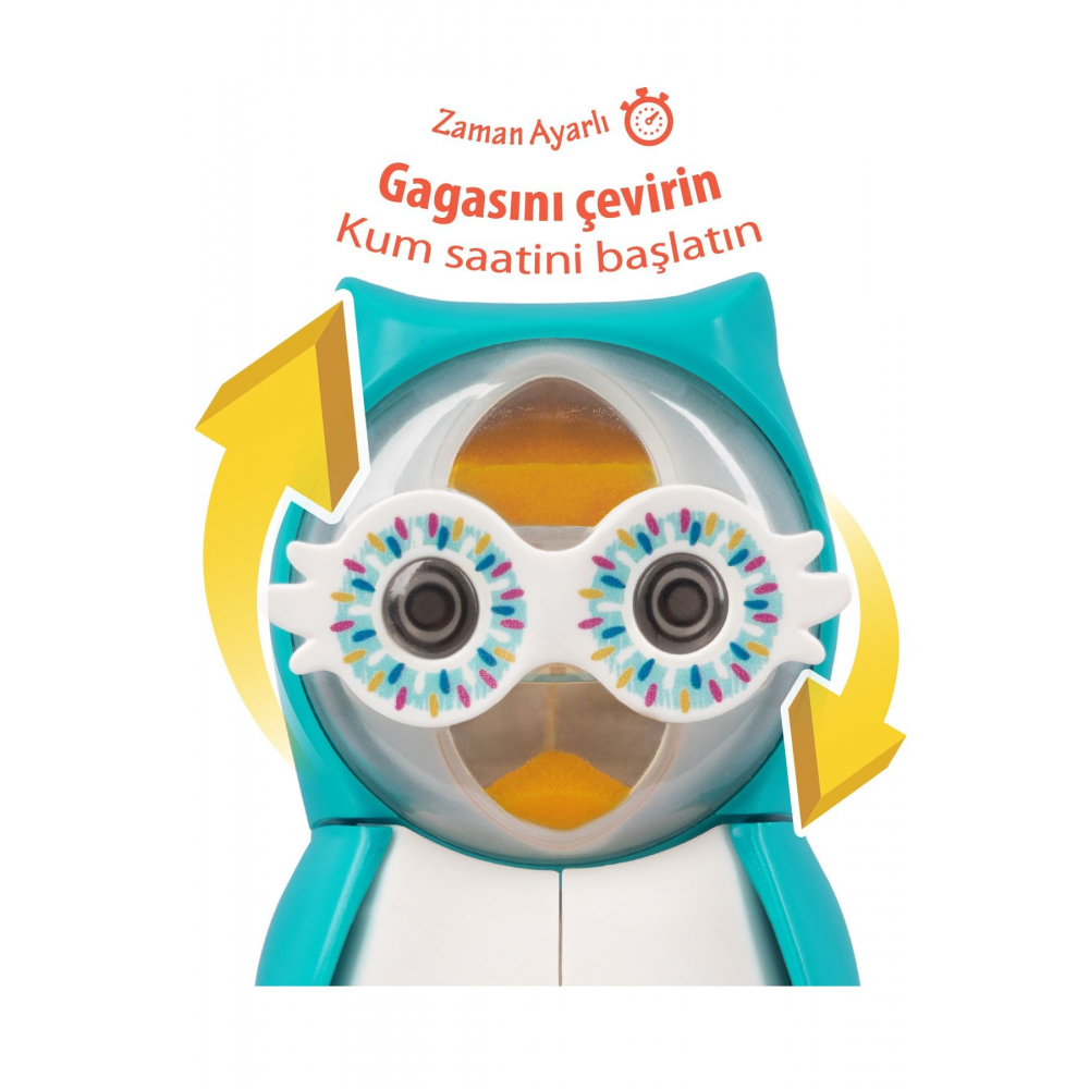 Baby 0-3 Yaş Diş Fırçası Ve Flipper Baykuş Hijyenik Saklama Kabı Seti - Mavi Baykuş Figürü