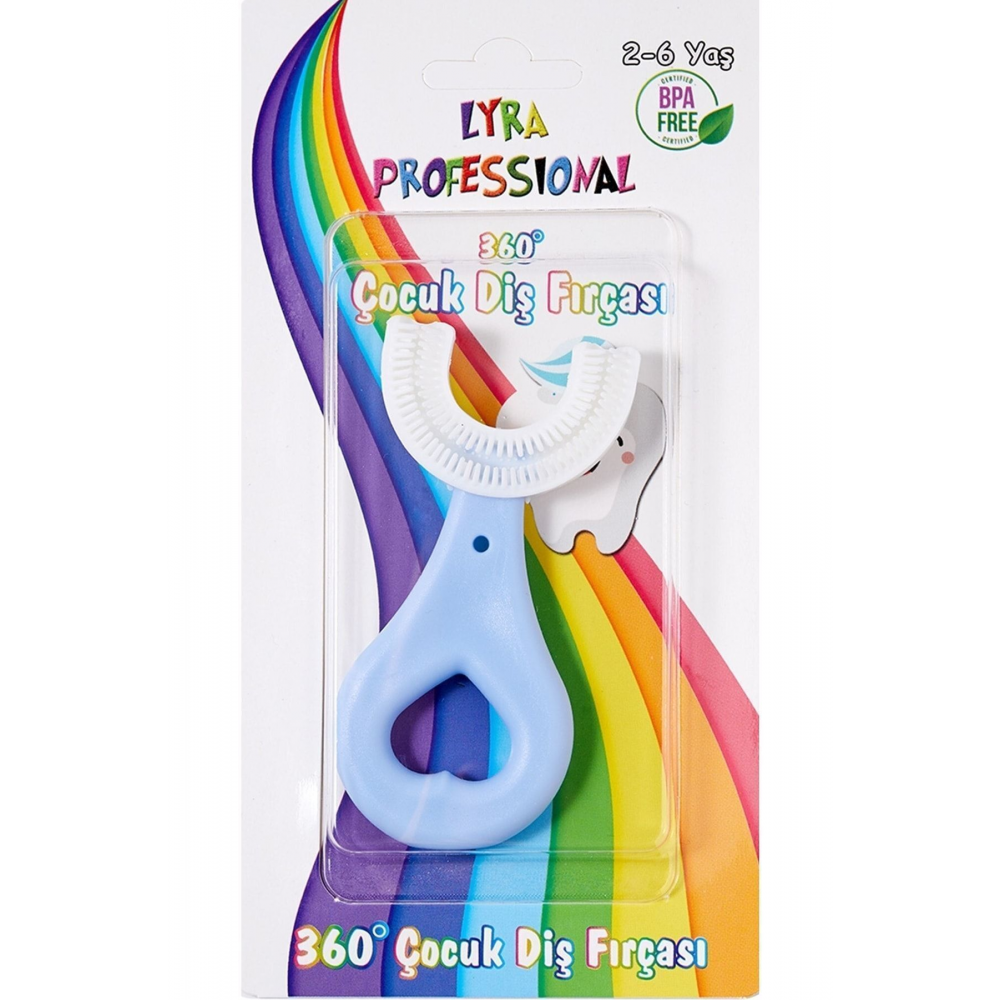 U Şeklinde Pratik Çocuk Diş Fırçası 2-6 Yaş Mavi