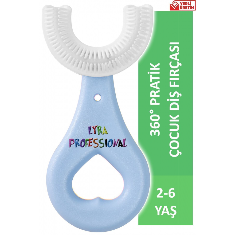 U Şeklinde Pratik Çocuk Diş Fırçası 2-6 Yaş Mavi