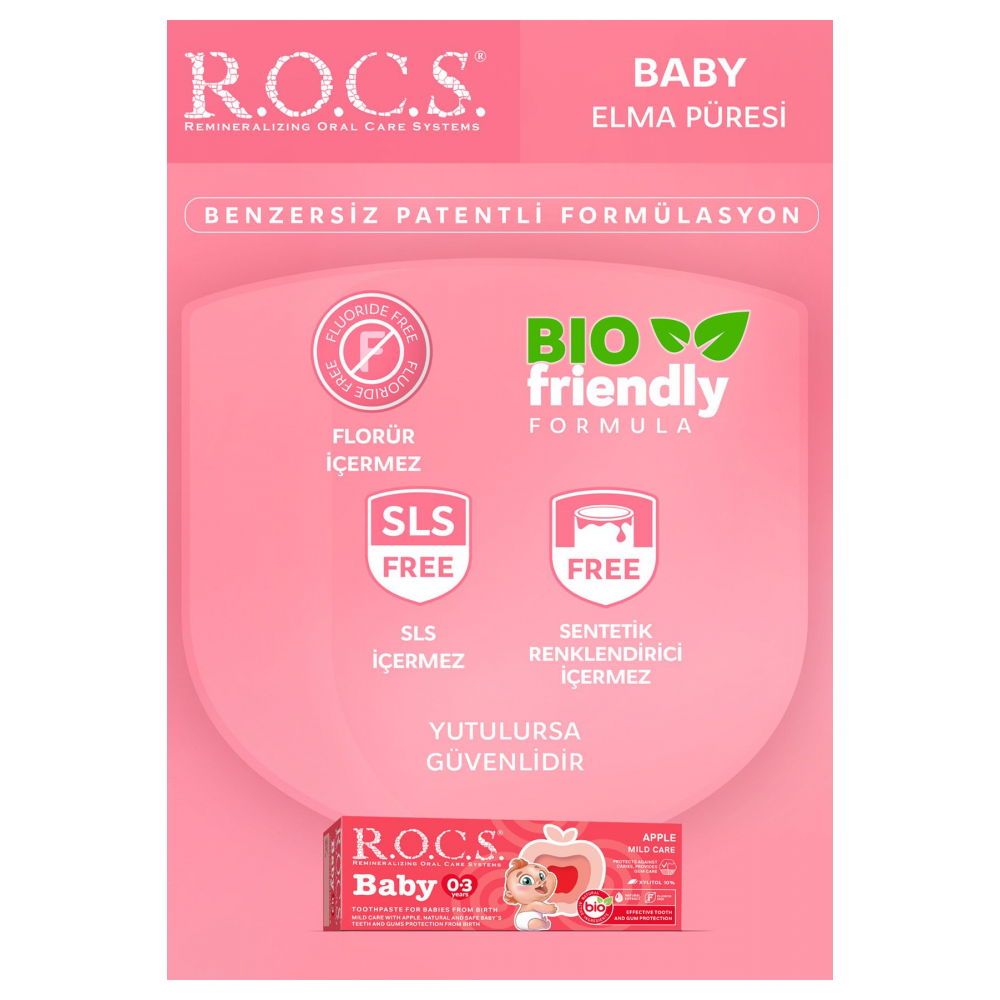 Elma Püresi Florürsüz Diş Macunu 35 ml 0-3 Yaş