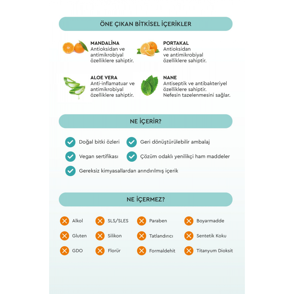 Florürsüz Çocuk Diş Macunu Portakal Ve Mandalina, 50 gr