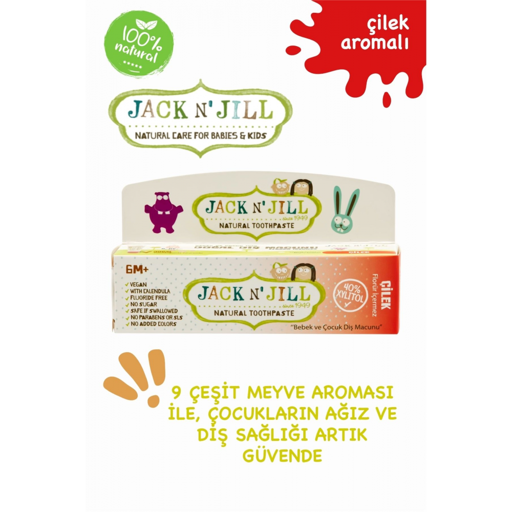 Jack N' Jill Doğal Diş Macunu Çilek 50 gr 1 Adet