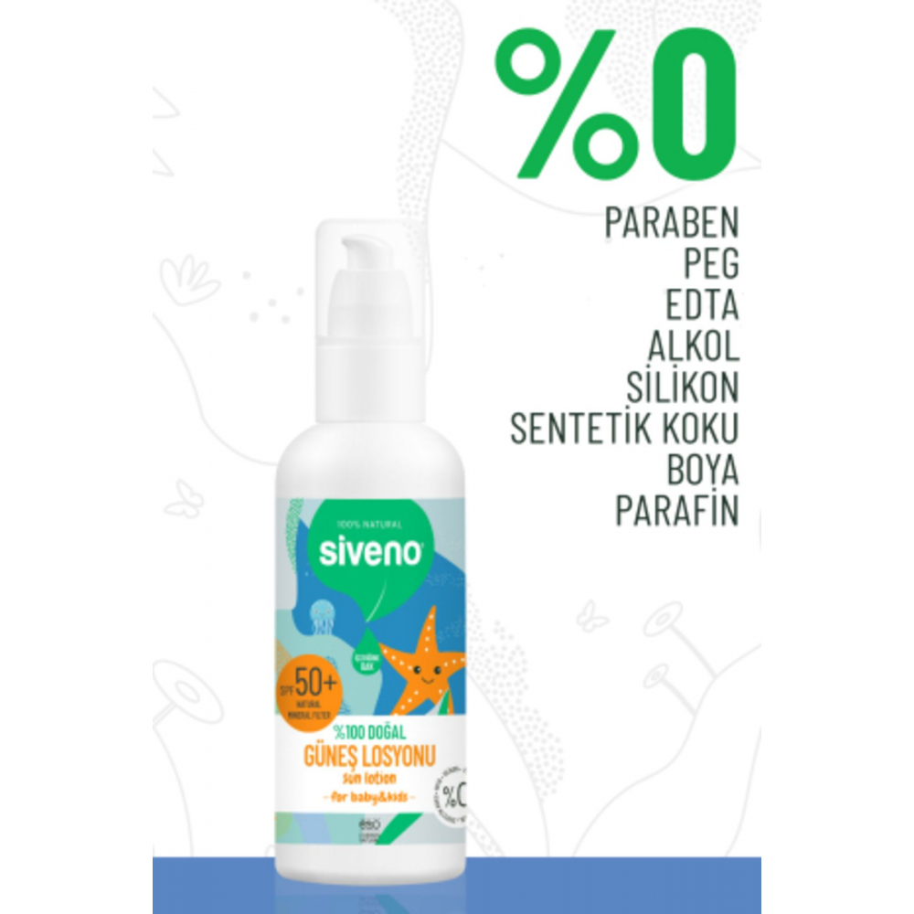 %100 Doğal Çocuk Güneş Losyonu- Leke Karşıtı Antioksidan Nemlendirici Bitkisel Vegan Uva Uvb 50spf