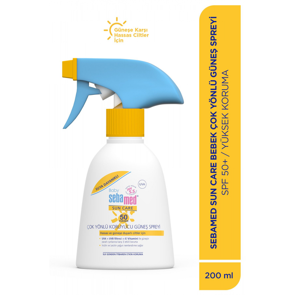 Baby SPF 50+ %98 UVA Korumalı UVB Filtreli Çok Yönlü Koruyucu Çocuk Güneş Spreyi 200 ml