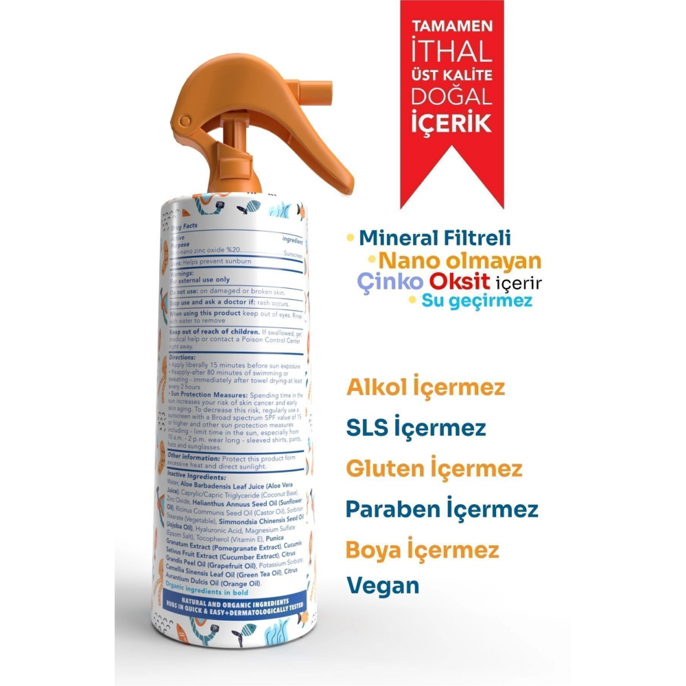 Bebek Ve Çocuklar Için Doğal Güneş Koruyucu Sprey 200 Ml