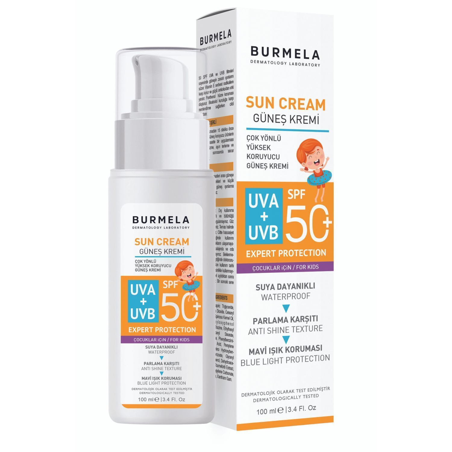 SPF +50 Çocuk & Bebekler İçin Mineralli Yüz ve Vücut Güneş Kremi 100 ml