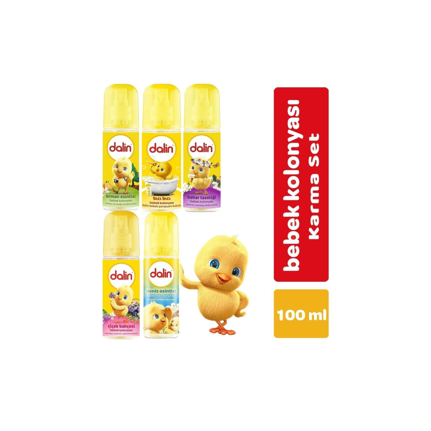 Bebek Kolonyası 100 Ml (bıcı Bıcı- Orman- Bahar- Çicek- Deniz) Karma 5 Li Set