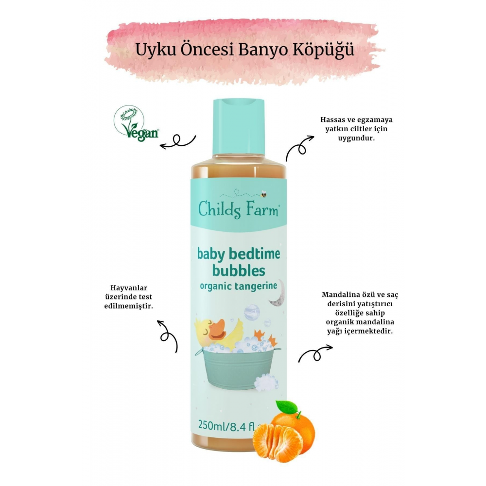 Organik Mandalina Özlü Uyku Öncesi Bebek Banyo Köpüğü 250ml
