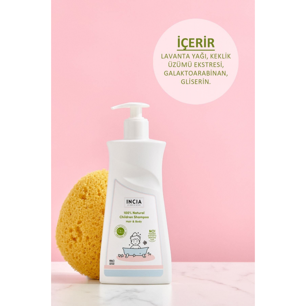 %100 Doğal Organik Sertifikalı Bebek Ve Çocuk Jel Şampuanı Saç Vücut Lavanta Konak Önleyici 350 ml