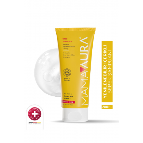 %100 Yenilebilir İçerikli Göz Yakmayan Bebek Şampuanı - Baby Shampoo 200 ml