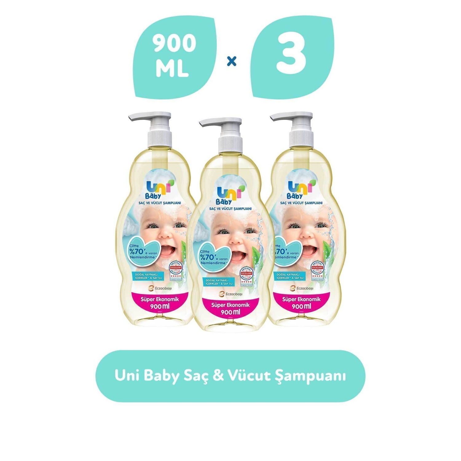 Saç Ve Vücut Şampuan 900 ml 3'lü