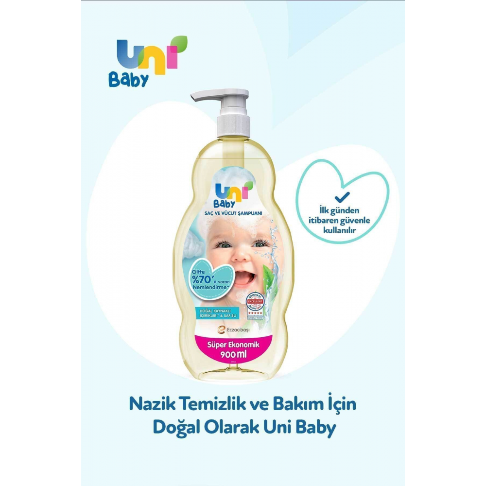 Saç Ve Vücut Şampuan 900 ml 3'lü