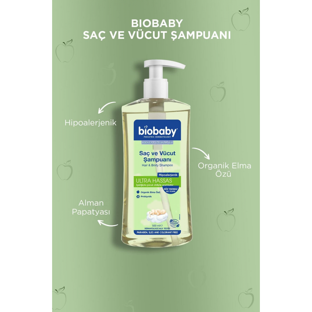 Ultra Hassas Saç Ve Vücut Şampuanı 500 ml Prebiyotik Alman Papatyası - Organik İçerik