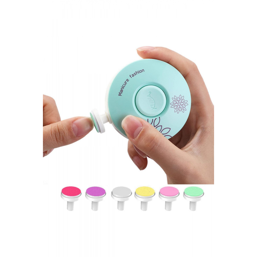 6 Başlıklı Yenidoğan Bebek Tırnak Törpüsü Pilli Çocuk Tırnak Parlatıcı Tırnak Makası Manikür Seti