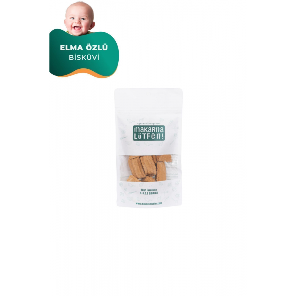 Elma Özlü Bisküvi (ORGANİK IÇERİKLİ-KATKISIZ-60 GRAM)