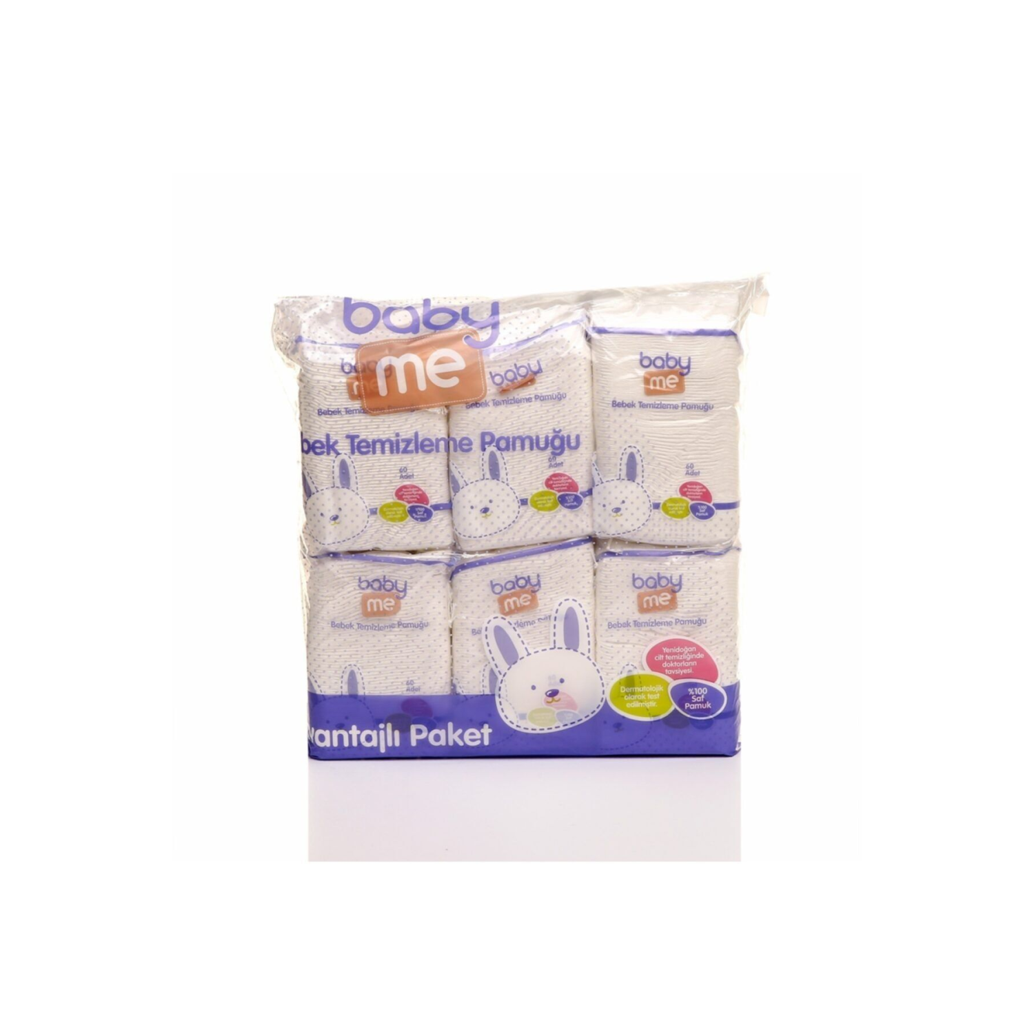 Baby Me Bebek Temizleme Pamuğu 6x60 Adet