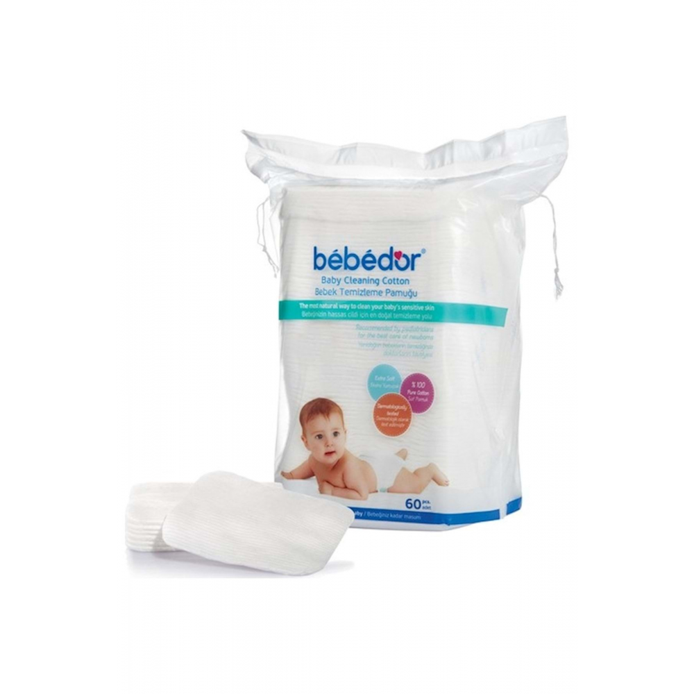 Bebek Temizleme Pamuğu 60 Adet Tekli Pk