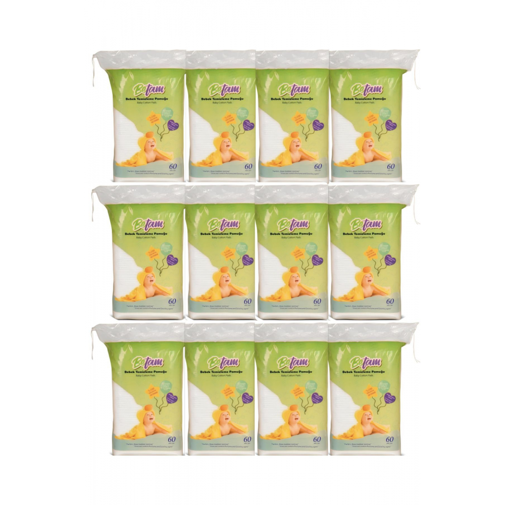 Bebek Temizleme Pamuğu 60'lı 12 PAKET