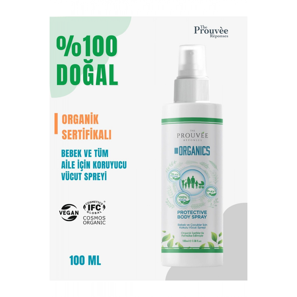 %100 Doğal Koruyucu Vücut Losyonu Sprey 100 Ml. (0+ Ay Üzeri)