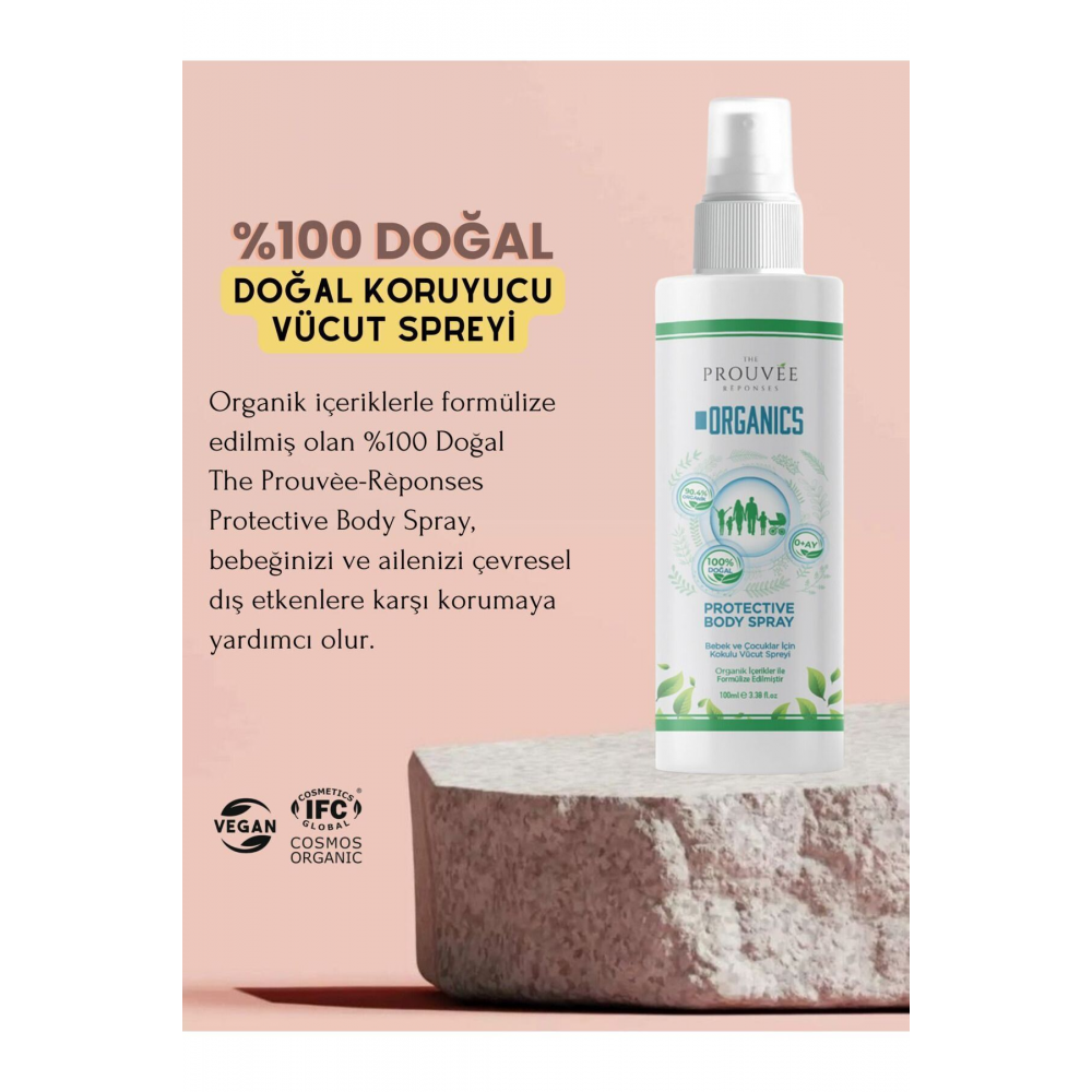%100 Doğal Koruyucu Vücut Losyonu Sprey 100 Ml. (0+ Ay Üzeri)