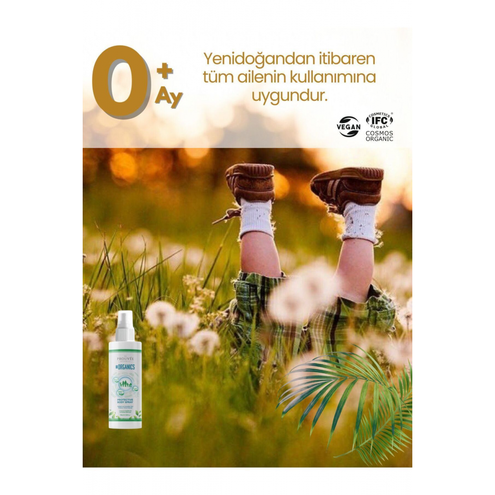 %100 Doğal Koruyucu Vücut Losyonu Sprey 100 Ml. (0+ Ay Üzeri)