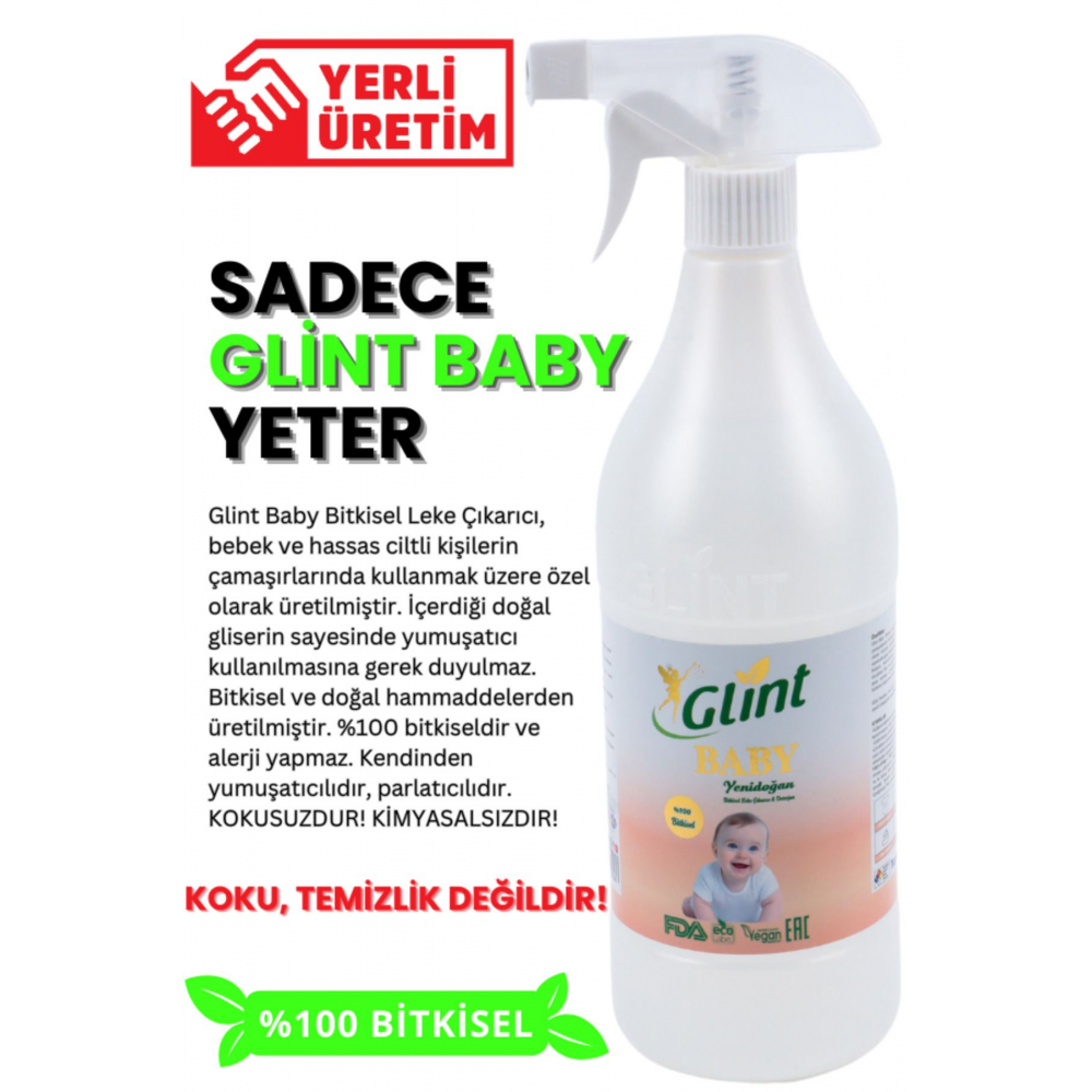Baby 1 Litre %100 Bitkisel Çamaşır Leke Çıkarıcı Bebek Genel Temizleyici Sertifikalı