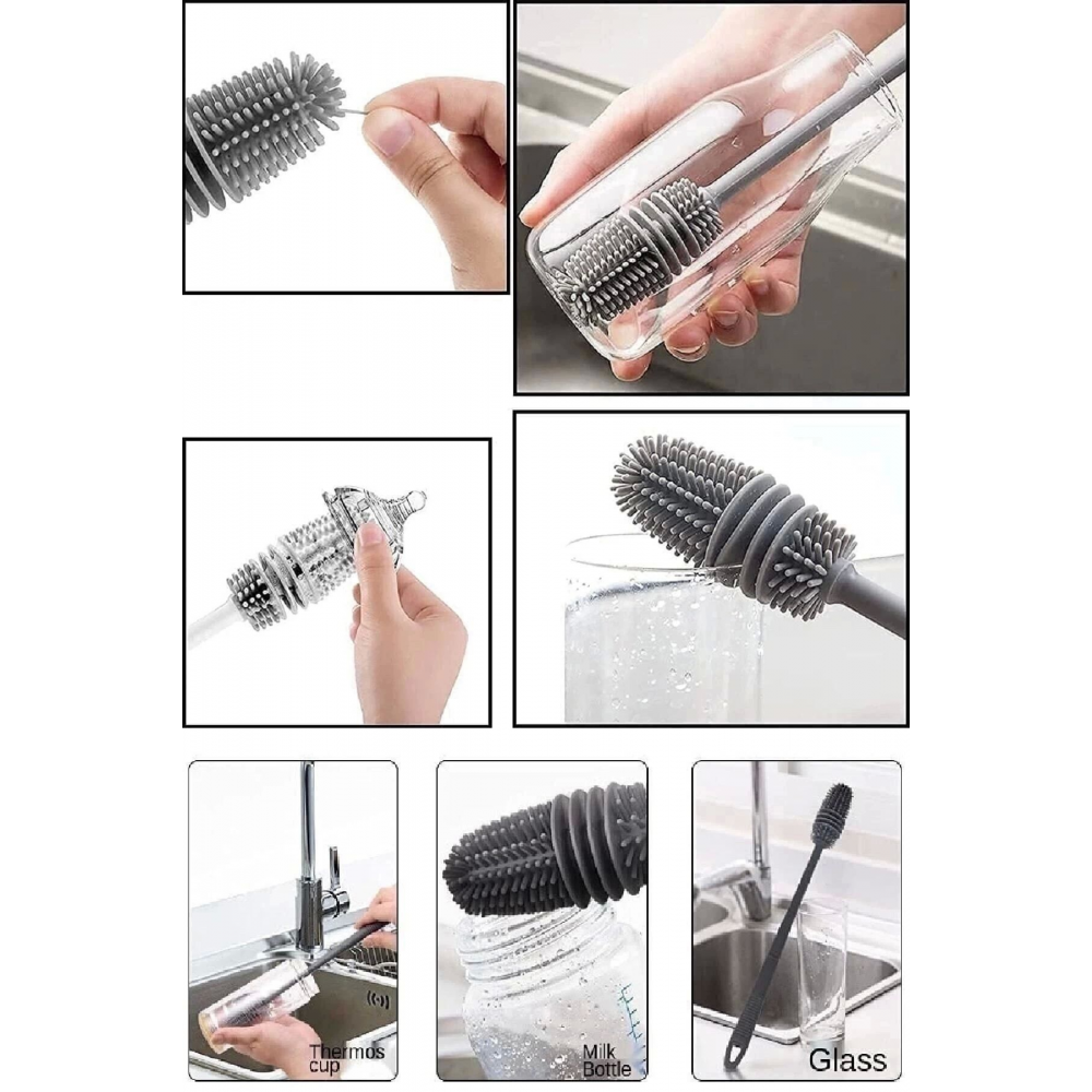 Biberon Emzik Temizleyici Tpr Silikon Fırça Termos Suluk Sürahi Yağ Şişe Temizleme Fırçası