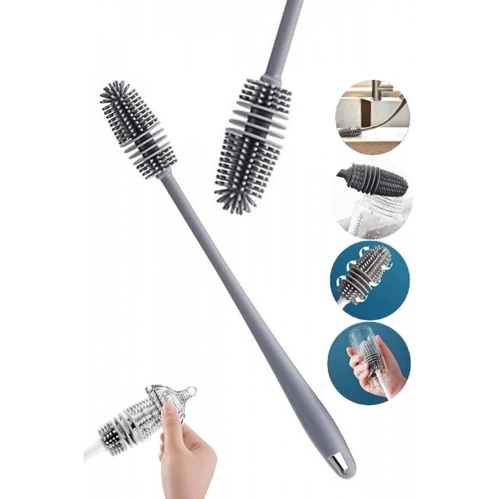 Biberon Emzik Temizleyici Tpr Silikon Fırça Termos Suluk Sürahi Yağ Şişe Temizleme Fırçası