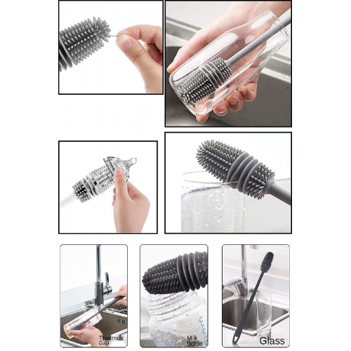 Tpr Silikon Fırça Matara Biberon Emzik Temizleyici Kavanoz Termos Suluk Yağ Şişe Temizleme Fırçası