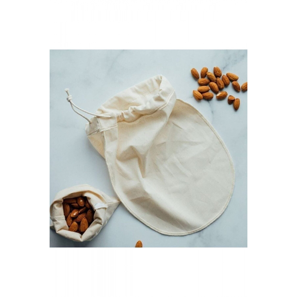Bitkisel Süt Torbası Organik Yoğurt Süzme Kesesi Yıkanabilir Keten Kese Natural Tekstil Sütbezi