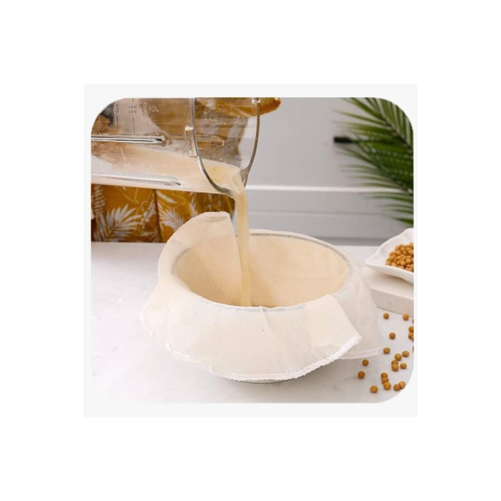 Organik Çember Süzme Bezi Yıkanabilir Keten Bez Natural  ( 2 ebat 1 er adet )