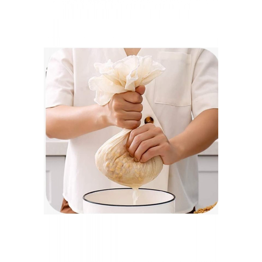 Organik Çember Süzme Bezi Yıkanabilir Keten Bez Natural  ( 2 ebat 1 er adet )