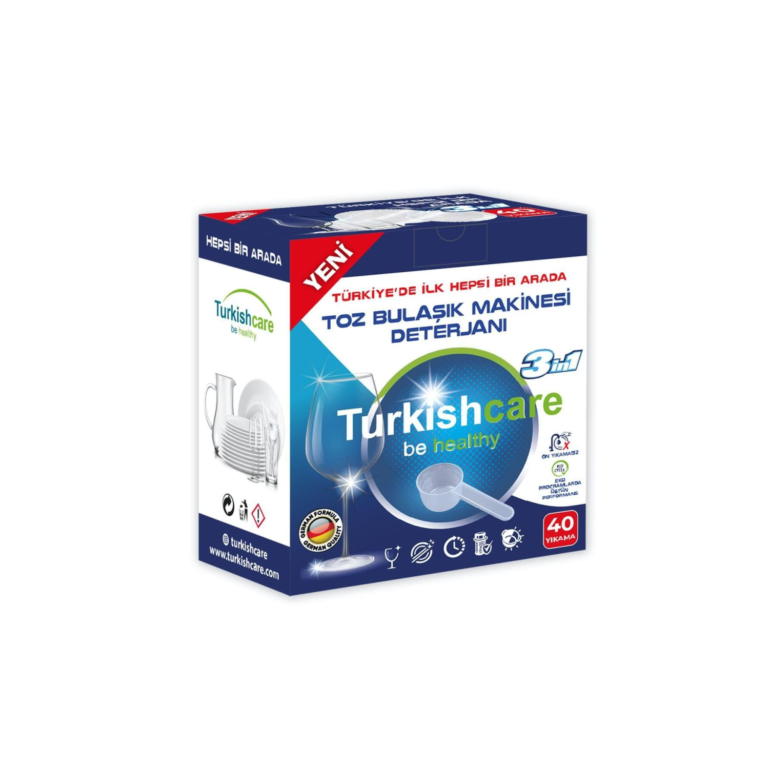 Ekonomik Hepsi Bir Arada Bulaşık Makinesi Tablet Deterjanı Toz 40 Yıkama