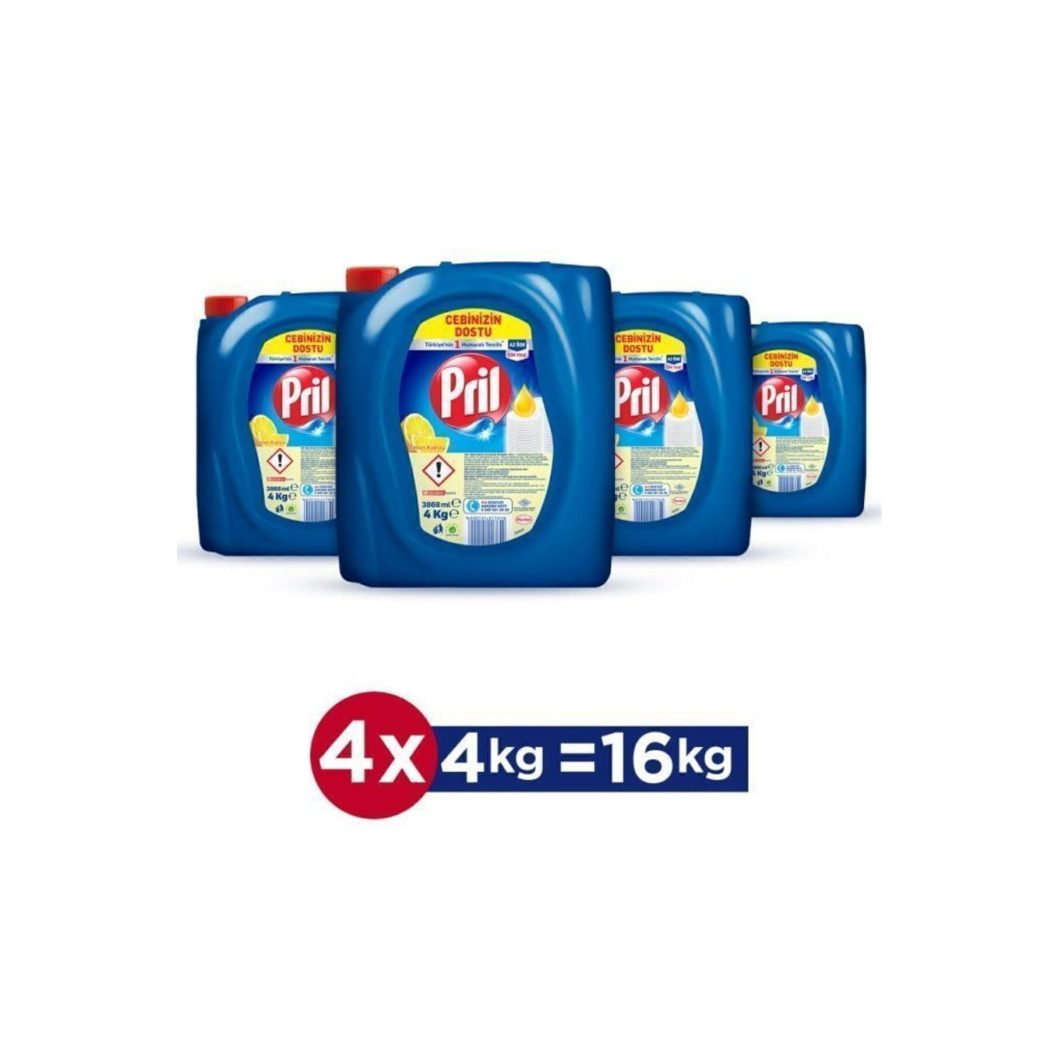 Limon 4 Kg X 4 Adet Sıvı Bulaşık Deterjanı