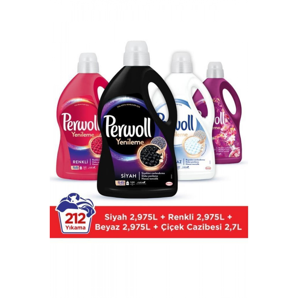 Hassas Sıvı Çamaşır Deterjanı 4 X 2.97l (195 YIKAMA) Siyah Renkli Beyaz Çiçek Cazibesi