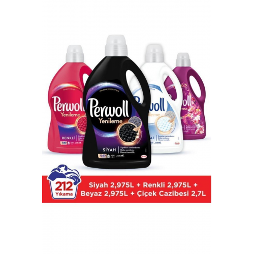 Hassas Sıvı Çamaşır Deterjanı 4 X 2.97l (195 YIKAMA) Siyah Renkli Beyaz Çiçek Cazibesi