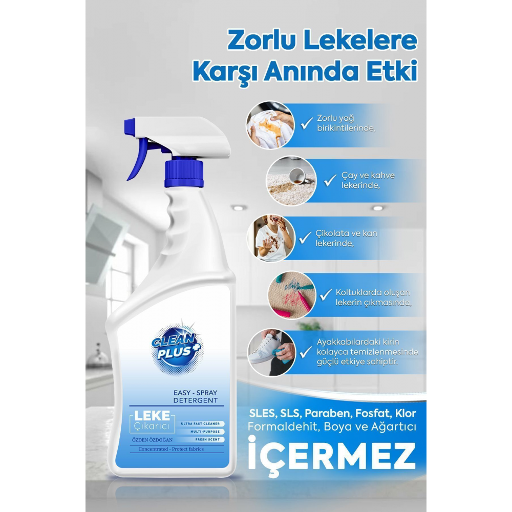 Clean Plus+ Çok Amaçlı Ultra Güçlü Leke Çıkarıcı 750 ml