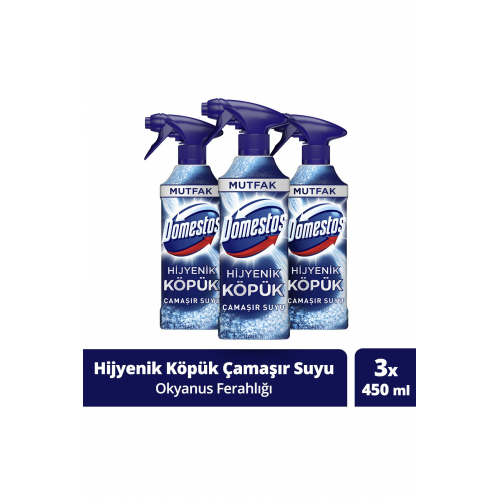 Hijyenik Köpük Çamaşır Suyu Sprey Mutfak Okyanus Ferahlığı 450 ml 3 Adet