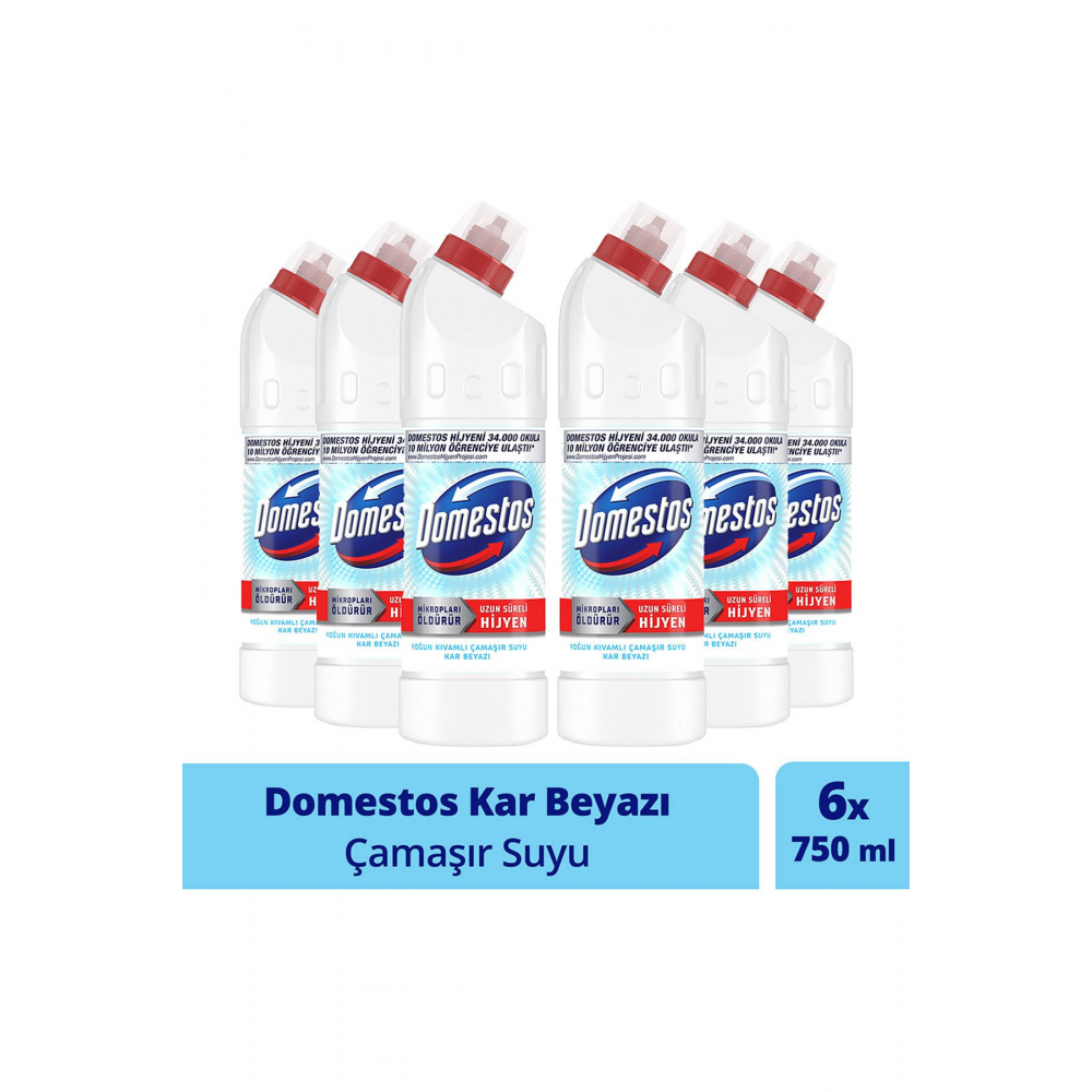 Yoğun Kıvamlı Çamaşır Suyu Kar Beyazı Maksimum Hijyen 750 ml 6 Adet