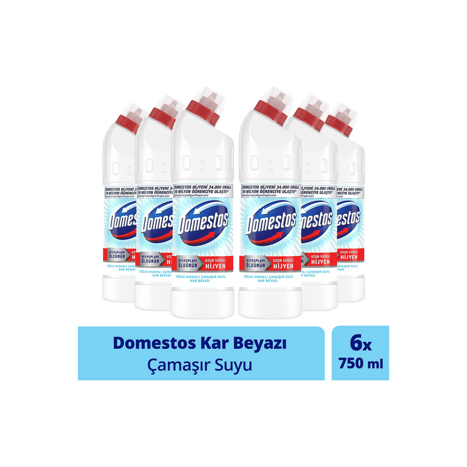 Yoğun Kıvamlı Çamaşır Suyu Kar Beyazı Maksimum Hijyen 750 ml 6 Adet