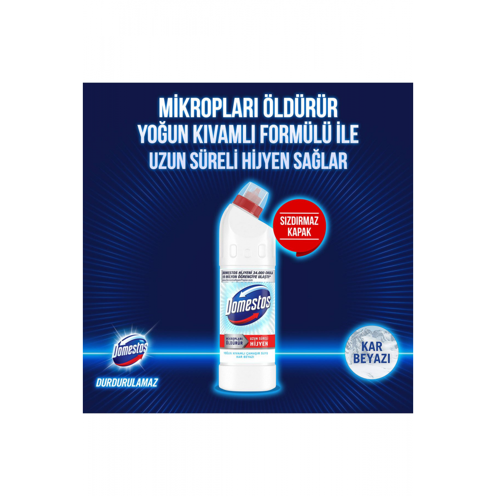 Yoğun Kıvamlı Çamaşır Suyu Kar Beyazı Maksimum Hijyen 750 ml 6 Adet