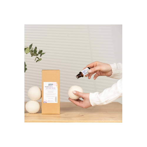 Yün Kurutma Topu Lavanta Yağı Koku Yağı Seti - Çamaşır Kurutma Topu Kırışık Önler Doğal Yumuşatıcı