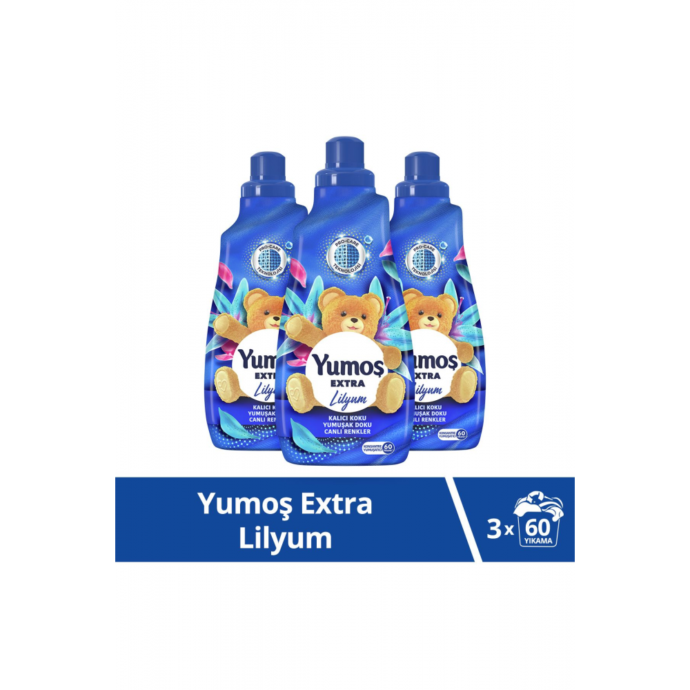 Extra Konsantre Çamaşır Yumuşatıcısı Lilyum 1440 ml 60 Yıkama 3 Adet