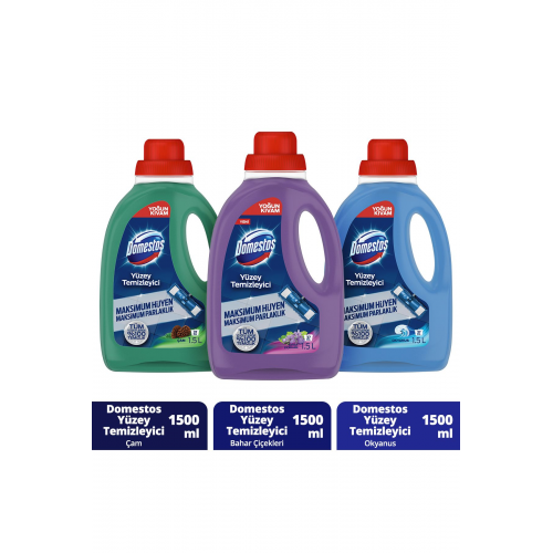 Yüzey Temizleyici Çam 1500 Mlx1 Okyanus 1500 ml X1 Bahar Çiçekleri 1500 Mlx1
