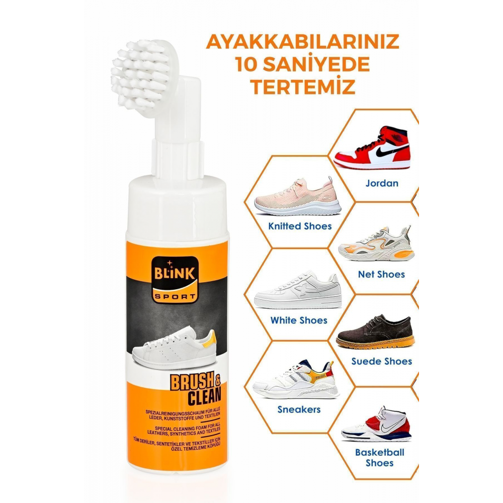 Brush Clean Susuz Fırçalı Ayakkabı Temizleme Köpüğü