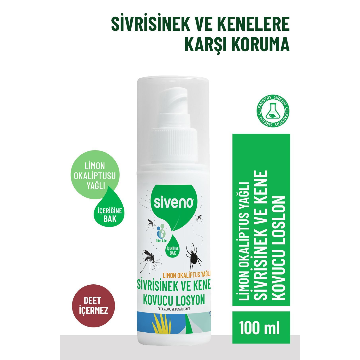 Sivrisinek Ve Kene Kovucu Sprey Losyon Bitkisel Tüm Vücut İçin Aile Boy 100 ml