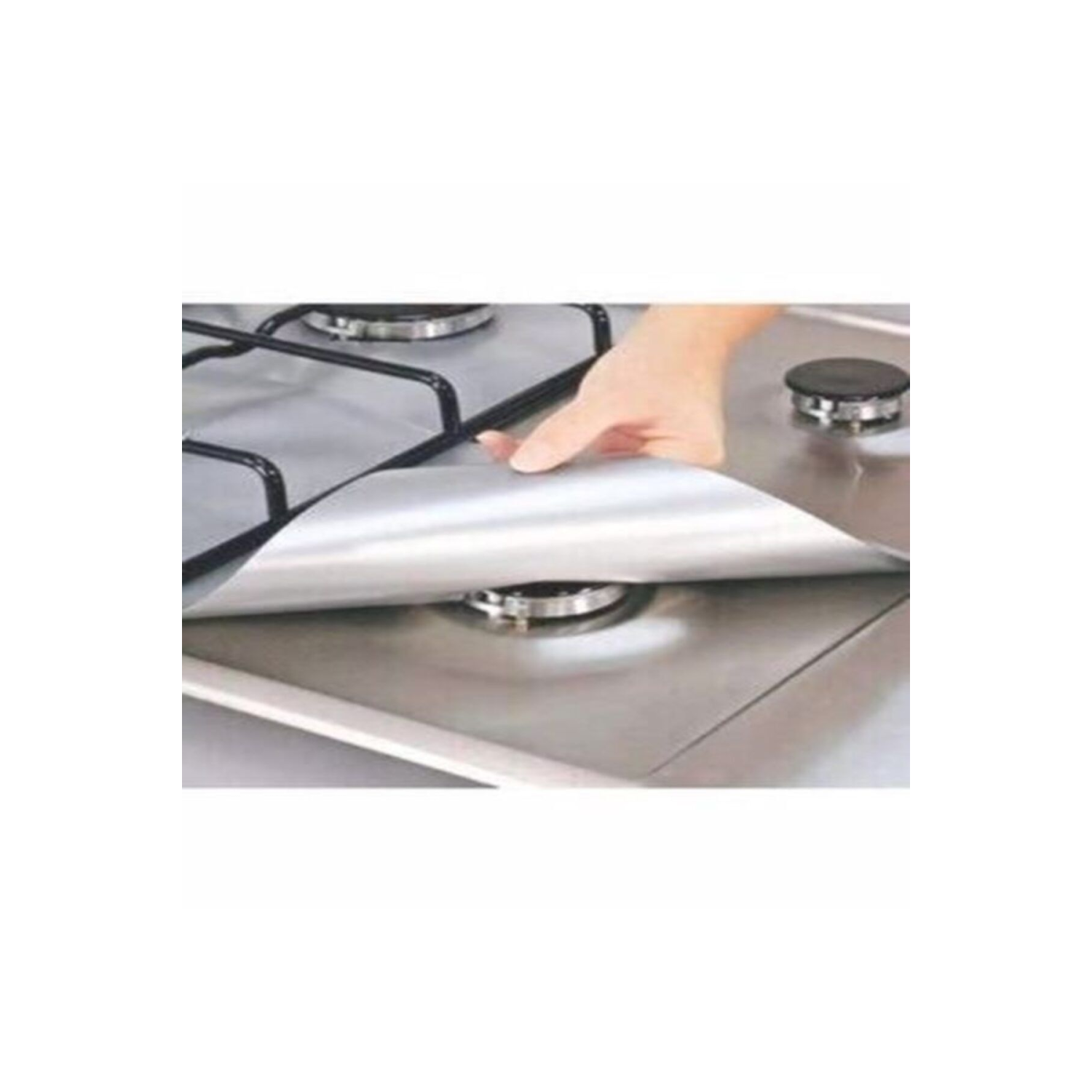 Gri Yıkanabilir Ocak Koruyucu Folyo Kirlenmeyi Önleyen Yanmaz Yapışmaz 4'lü Set Zorlu Lekelere Son