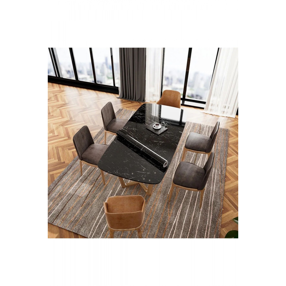 Siyah Mermer Desenli Yapışkanlı Folyo Dolap Masa Tezgah Kaplama Folyosu 1 Metre × 60 Cm