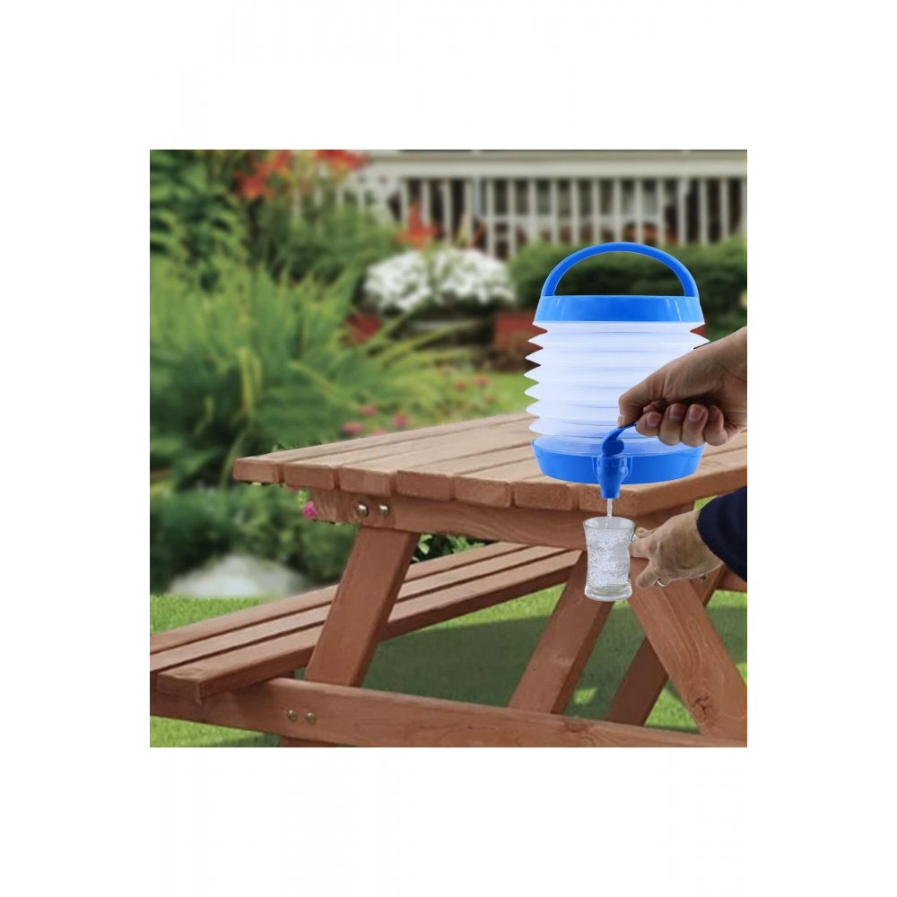 Su Sebili Katlanabilir Termos Çeşmeli Körüklü 5.5 Litre Piknik Kamp Su Ayran Meşrubat Içecek Bidonu